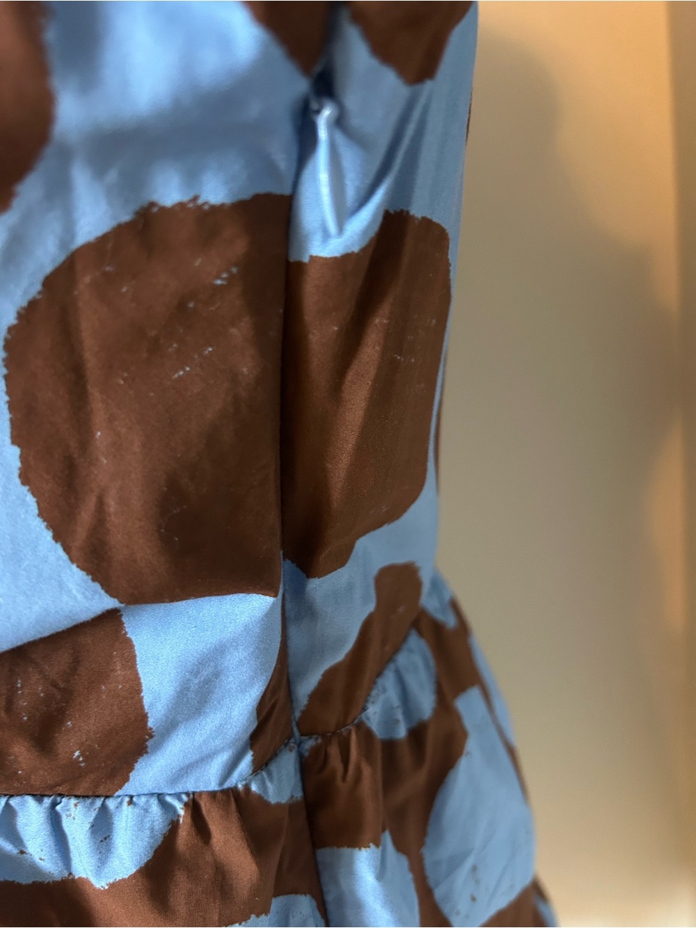 FARM Rio Blue and Brown Polka Dot Tie-Front Mini Dress - Picture 6 of 8